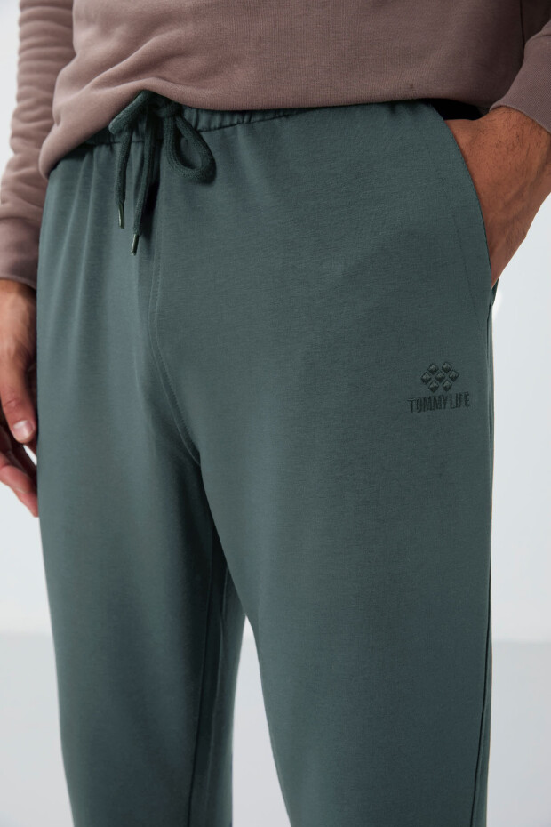 Çağla Bağcıklı Cepli Standart Kalıp Klasik Paça Erkek Eşofman Alt - 84682 - 3