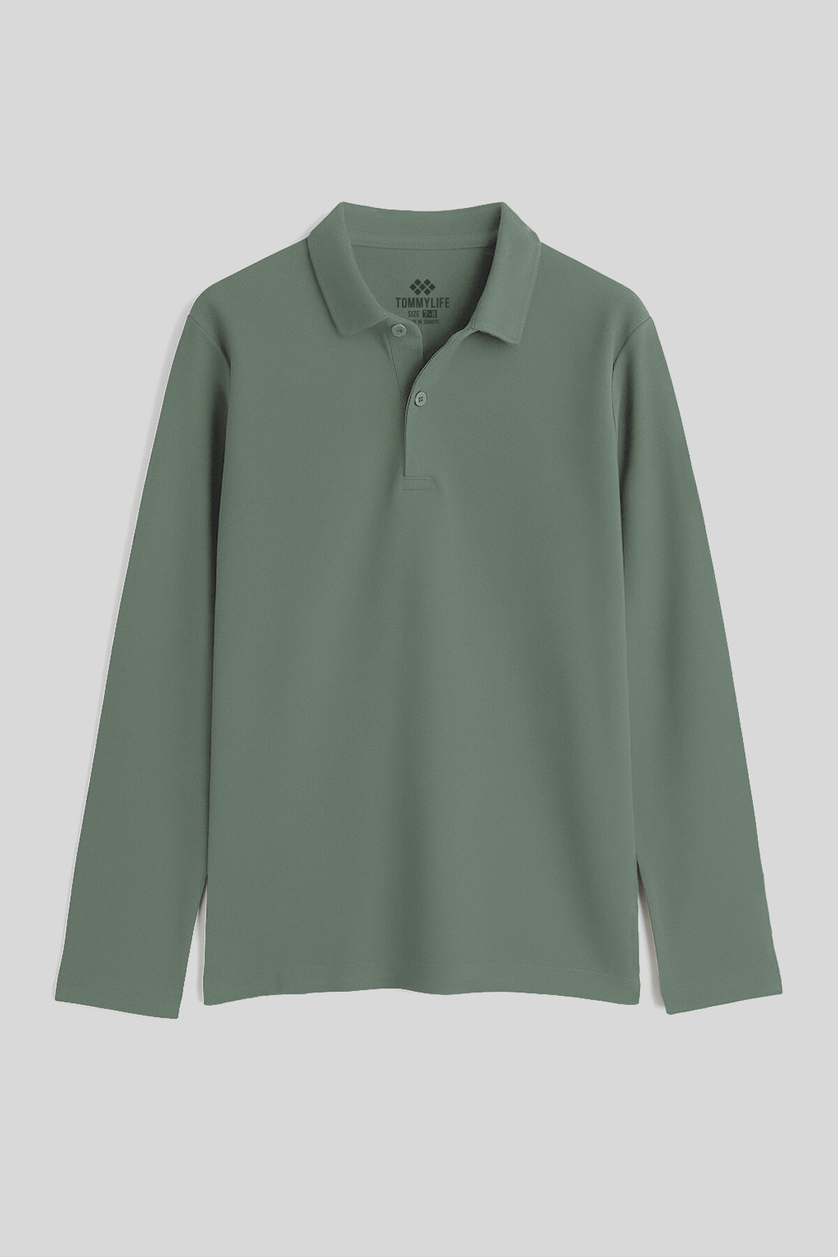 Çağla Polo Yaka Basic Uzun Kollu Unisex Çocuk T-Shirt - 11170 - TOMMYLIFE