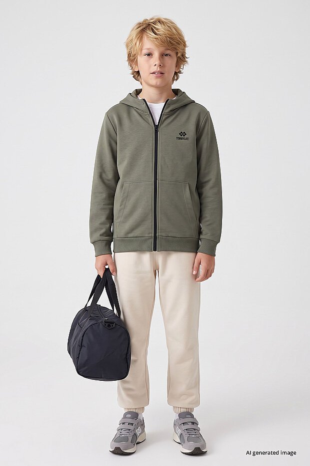 Çağla Standart Kalıp Basic Erkek Çocuk Sweatshirt - 11336 - 2