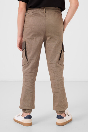 Camel Standart Fit Dokuma Hafif Esnek Chino Erkek Çocuk Pantolon - 11271 - Thumbnail
