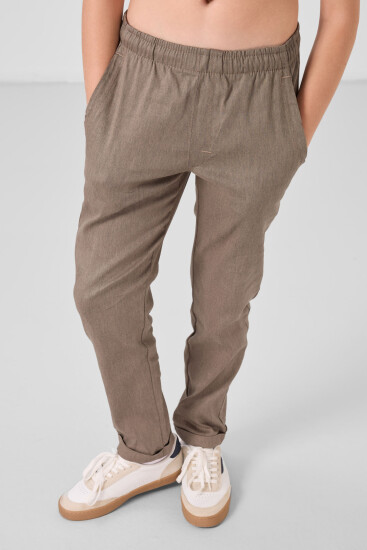 Camel Standart Fit Dokuma Hafif Esnek Chino Erkek Çocuk Pantolon - 11272 - TOMMYLIFE (1)