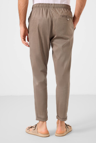 Camel Standart Fit Dokuma Hafif Esnek Chino Erkek Pantolon - 82178 - Thumbnail
