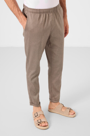 Camel Standart Fit Dokuma Hafif Esnek Chino Erkek Pantolon - 82178 - Thumbnail