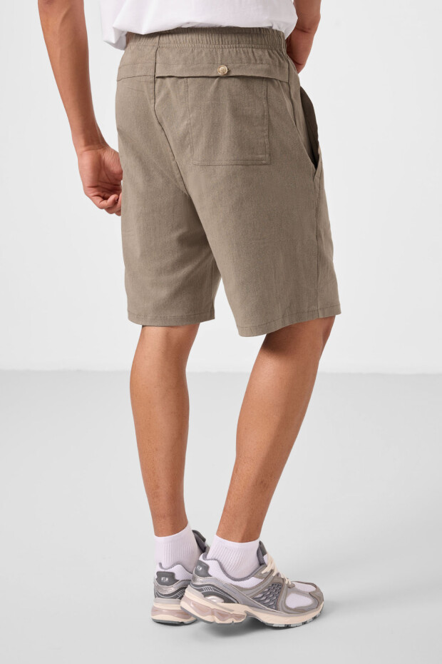 Camel Standart Fit Dokuma Hafif Esnek Chino Erkek Şort - 81292 - 6