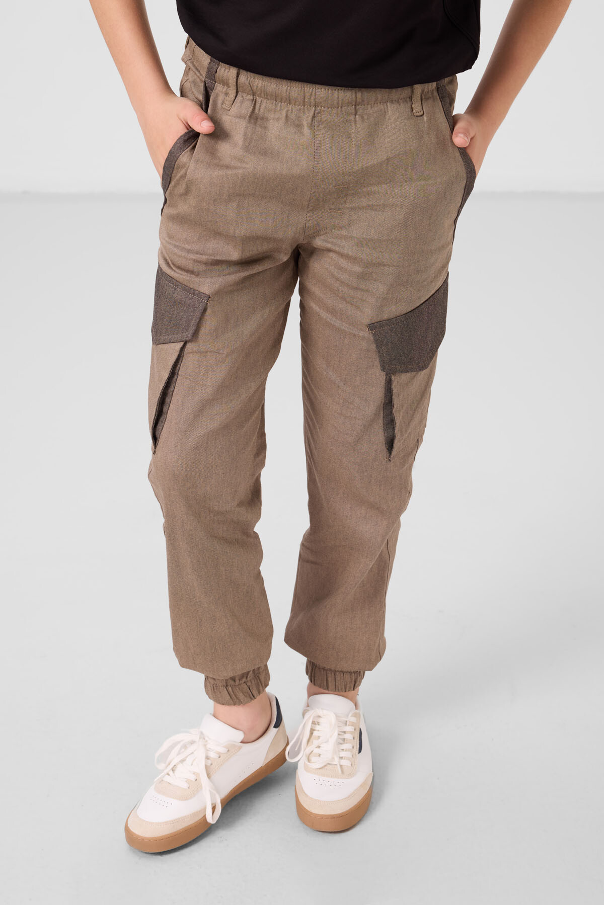 Camel Standart Fit Dokuma Hafif Esnek Chino Erkek Çocuk Pantolon - 11271 - TOMMYLIFE (1)
