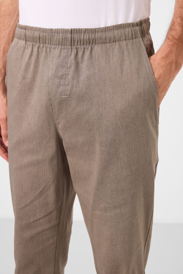 Camel Standart Fit Dokuma Hafif Esnek Chino Erkek Pantolon - 82178 - 3