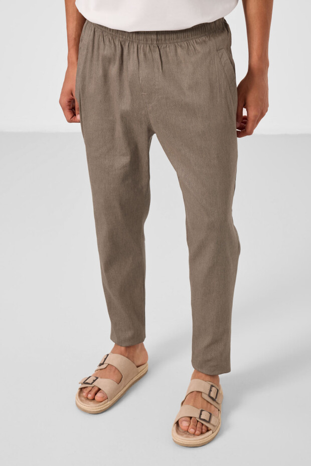 Camel Standart Fit Dokuma Hafif Esnek Chino Erkek Pantolon - 82179 - 3