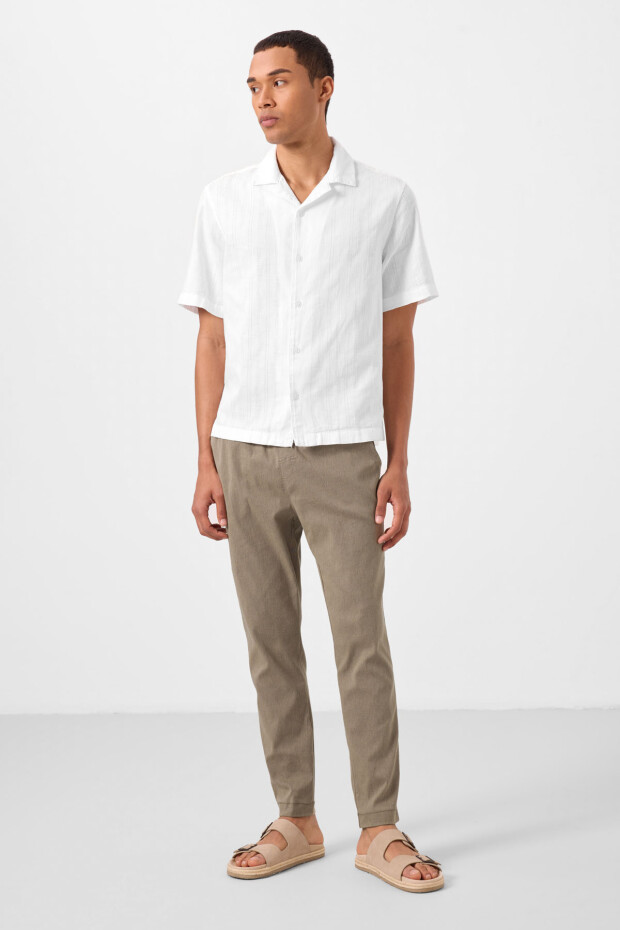 Camel Standart Fit Dokuma Hafif Esnek Chino Erkek Pantolon - 82180 - 3