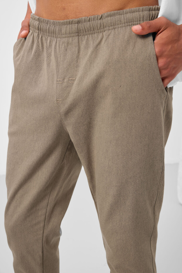 Camel Standart Fit Dokuma Hafif Esnek Chino Erkek Pantolon - 82180 - 6