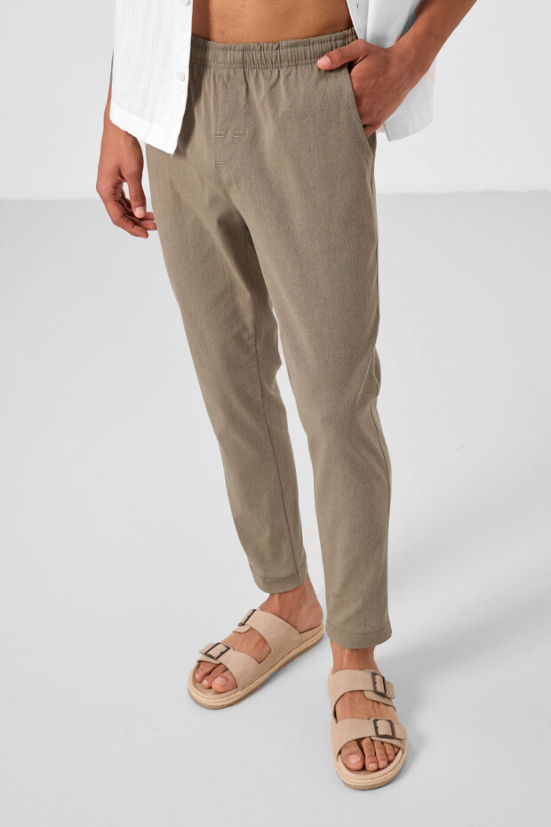 Camel Standart Fit Dokuma Hafif Esnek Chino Erkek Pantolon - 82180 - 2