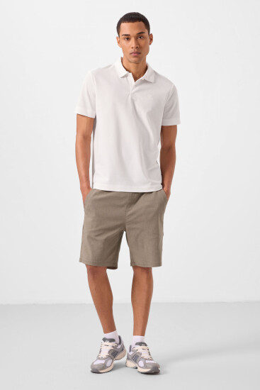 Camel Standart Fit Dokuma Hafif Esnek Chino Erkek Şort - 81292 