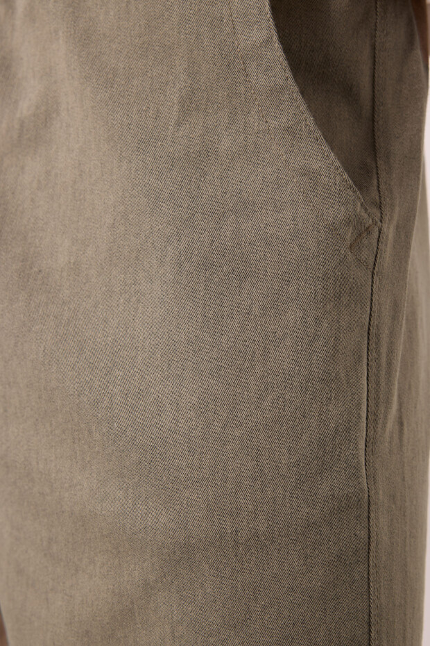 Camel Standart Fit Dokuma Hafif Esnek Chino Erkek Şort - 81293 - 3