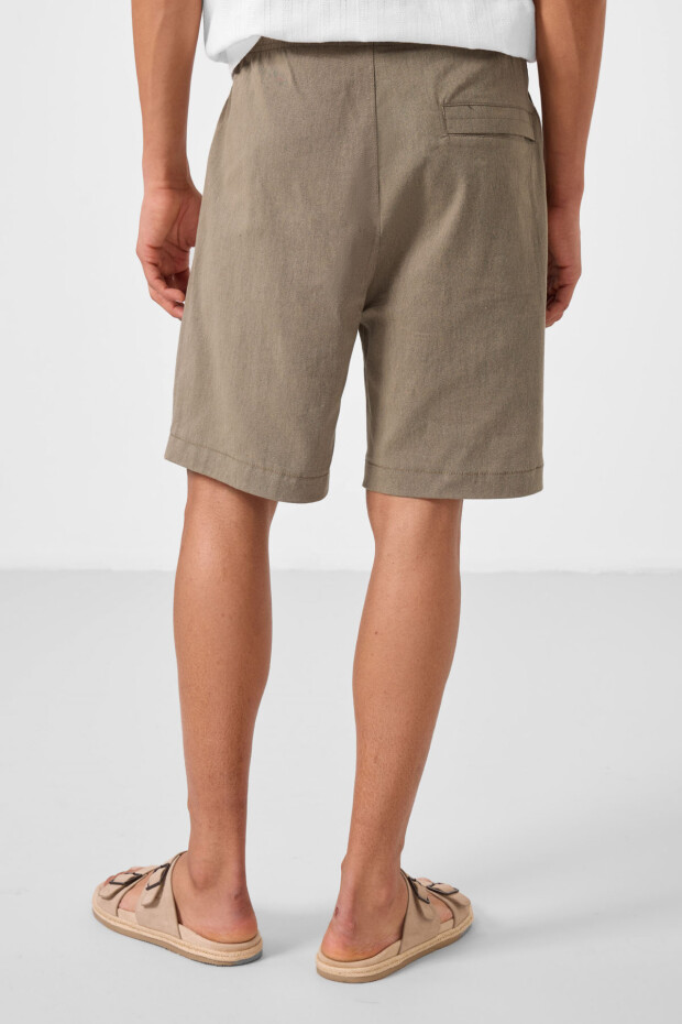 Camel Standart Fit Dokuma Hafif Esnek Chino Erkek Şort - 81293 - 7