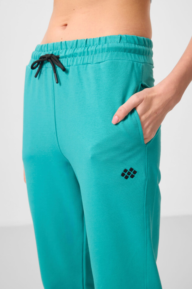 Deniz Yeşil Dik Yaka Fermuarlı Rahat Form Kadın Eşofman Tunik Takım - 95345 - 4