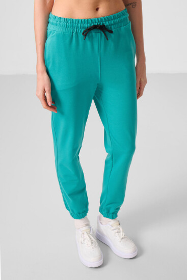 Deniz Yeşil Dik Yaka Fermuarlı Rahat Form Kadın Eşofman Tunik Takım - 95345 - TOMMYLIFE (1)