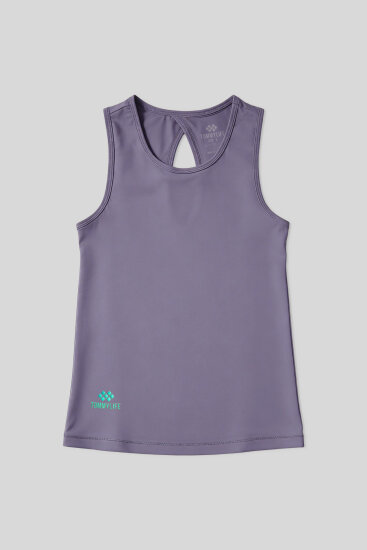 Eflatun Standart Fit Çapraz Sırt Detaylı Kadın Spor Atlet - 97296 - TOMMYLIFE (1)