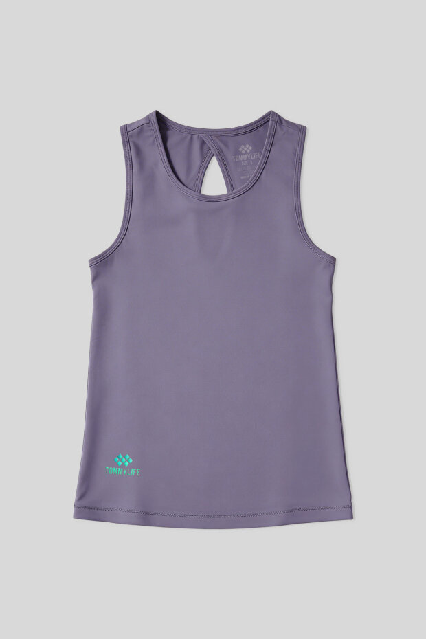 Eflatun Standart Fit Çapraz Sırt Detaylı Kadın Spor Atlet - 97296 - 2