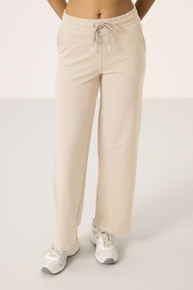 Ekru Dik Yaka Fermuarlı Pamuklu Kadın Eşofman Tunik Takım - 95346 - 6