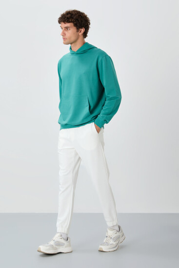 Ekru Yüzeyi Dokulu Standart Fit Erkek Eşofman Alt - 82156 - Air Jones