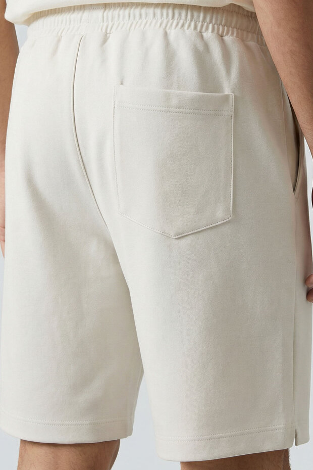 Ekru Standart Fit Basic Arka Cepli Erkek Şort - 88314 - 4