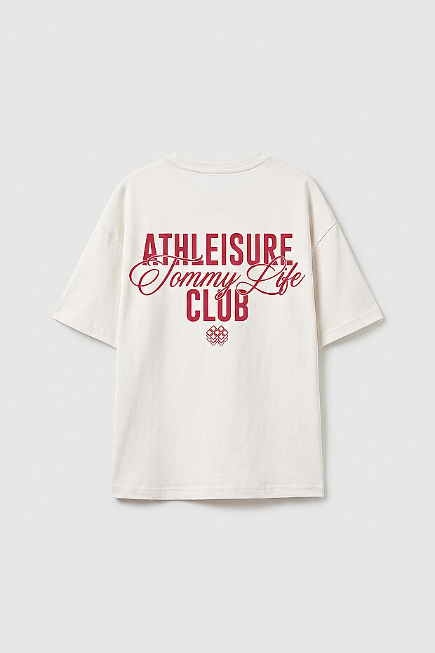 Ekru Oversize Kısa Kollu Baskılı Kız Çocuk T-Shirt - 75175 - 2