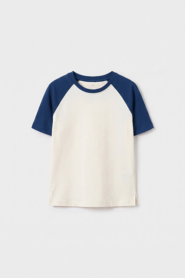 Ekru-Parlament Standart Fit Reglan Kollu Kız Çocuk T-Shirt - 75180 - 1