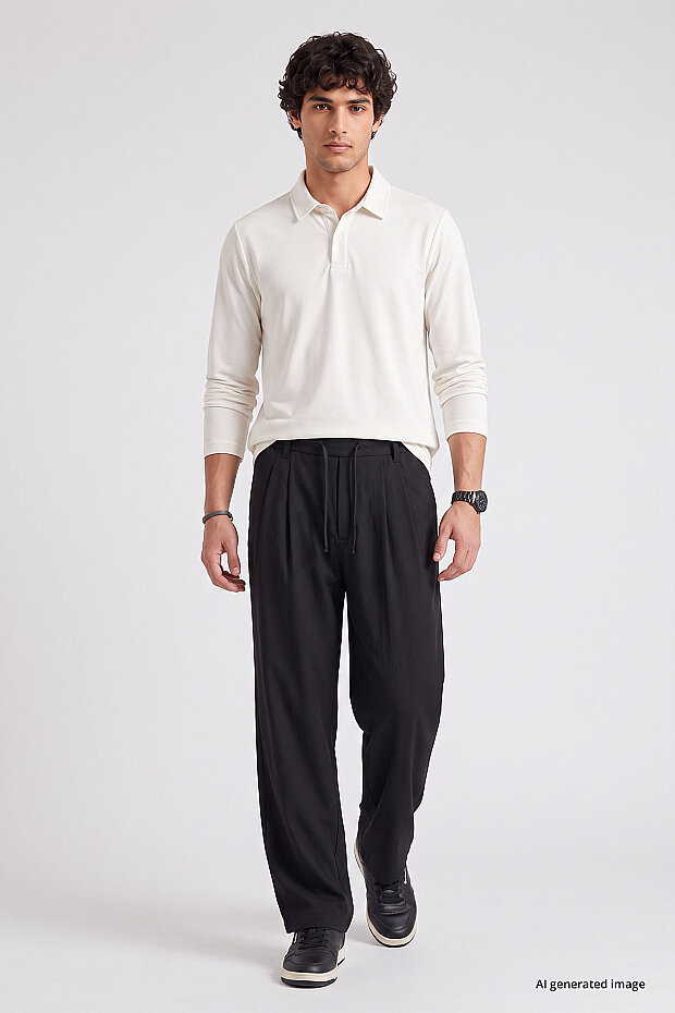 Ekru Rahat Form Basic Erkek Polo Yaka T-Shirt - 88512 - 2