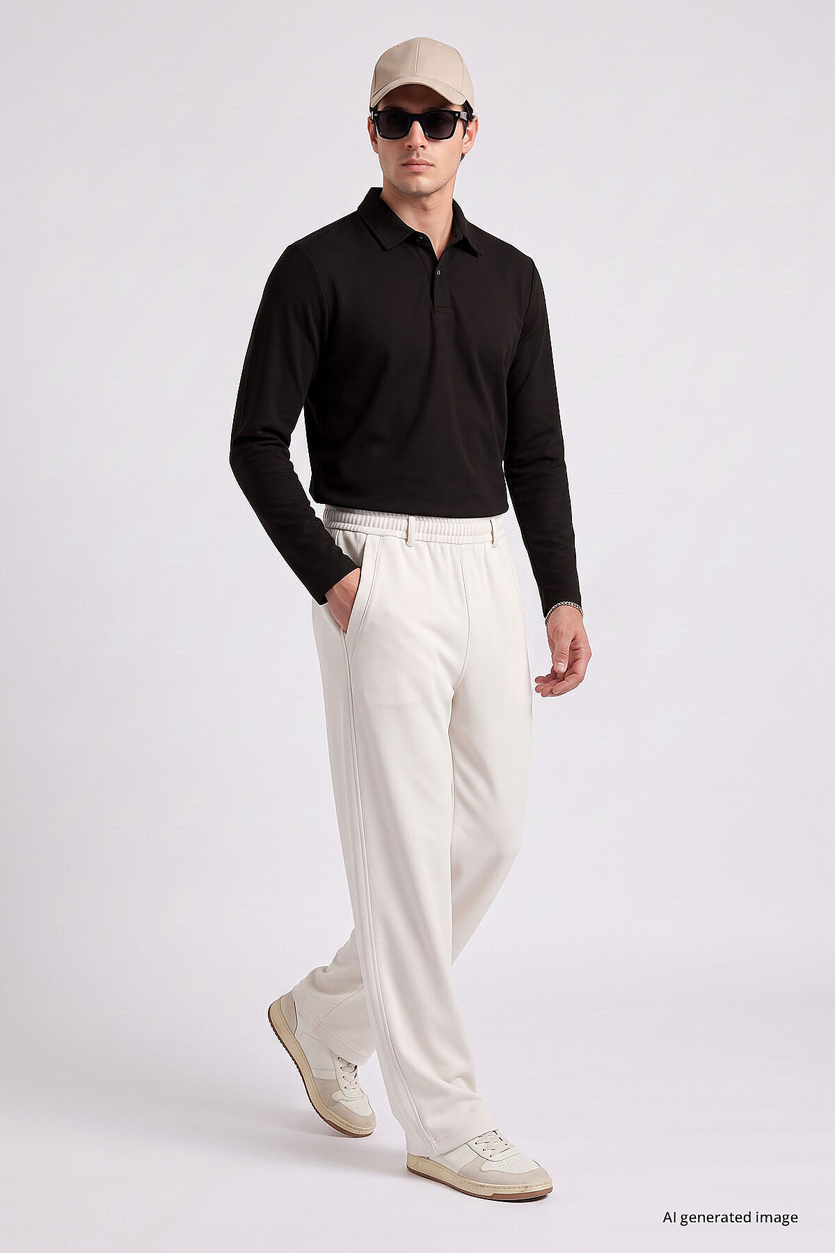 Ekru Rahat Form Erkek Palazzo Pantolon - 82199 - TOMMYLIFE