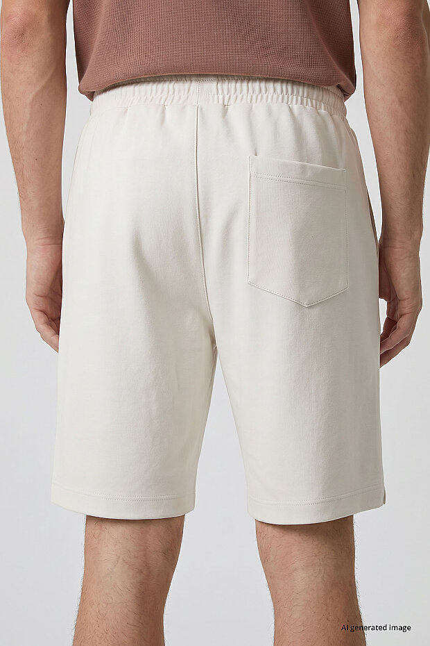 Ekru Standart Fit Basic Arka Cepli Erkek Şort - 81314 - 6