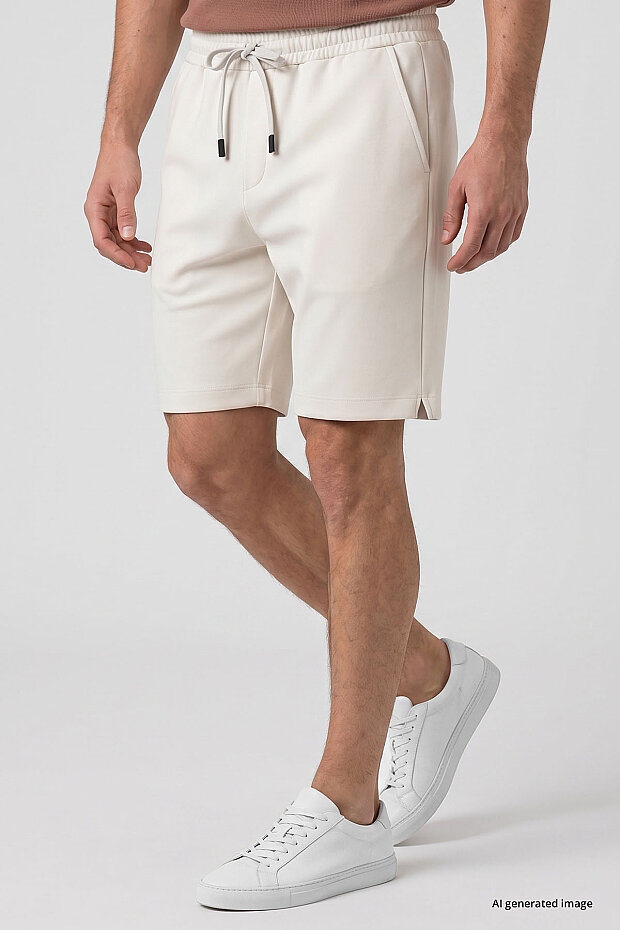 Ekru Standart Fit Basic Arka Cepli Erkek Şort - 81314 - 3
