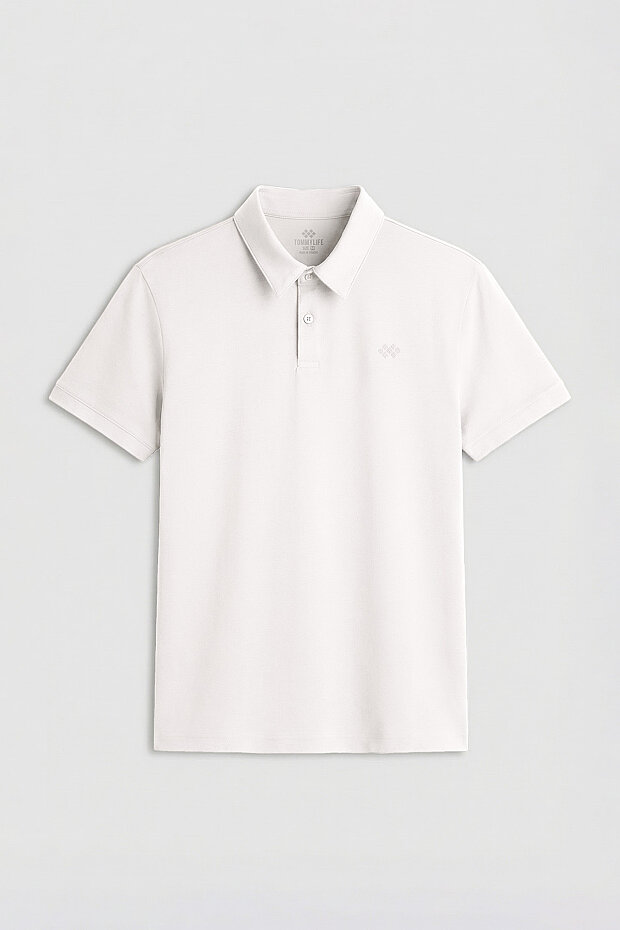 Ekru Standart Kalıp Basic Polo Yaka Erkek T-Shirt - 87748 - 2