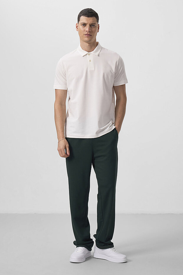 Ekru Standart Kalıp Basic Polo Yaka Erkek T-Shirt - 87768 - 3