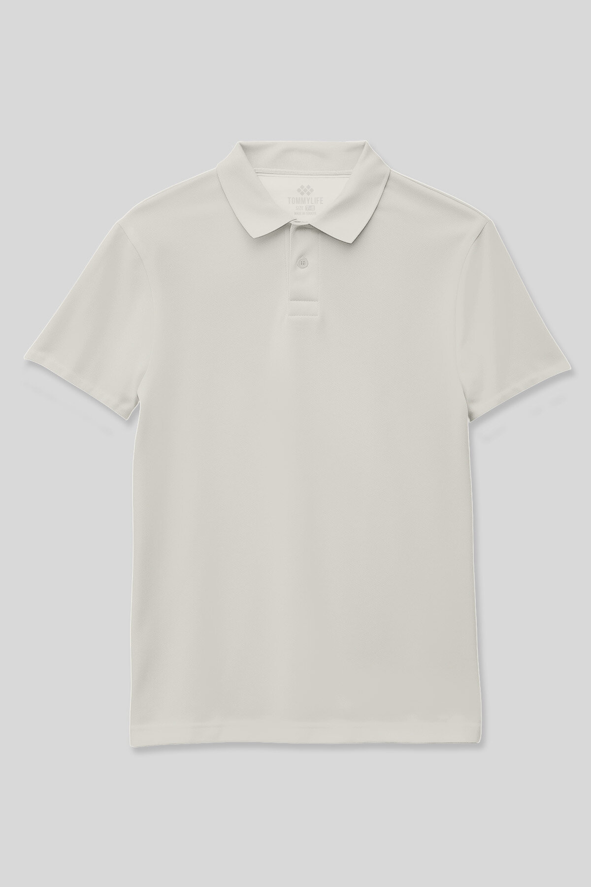 Ekru Polo Yaka Standart Fit Basic Unisex Çocuk T-Shirt - 11330 - TOMMYLIFE