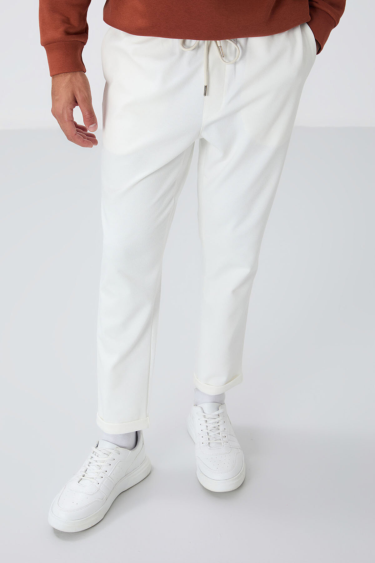 Ekru Yüzeyi Dokulu Standart Fit Erkek Eşofman Alt - 82154 - TOMMYLIFE