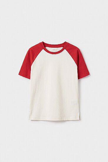 Ekru-Fiesta Standart Fit Reglan Kollu Kız Çocuk T-Shirt - 75180 