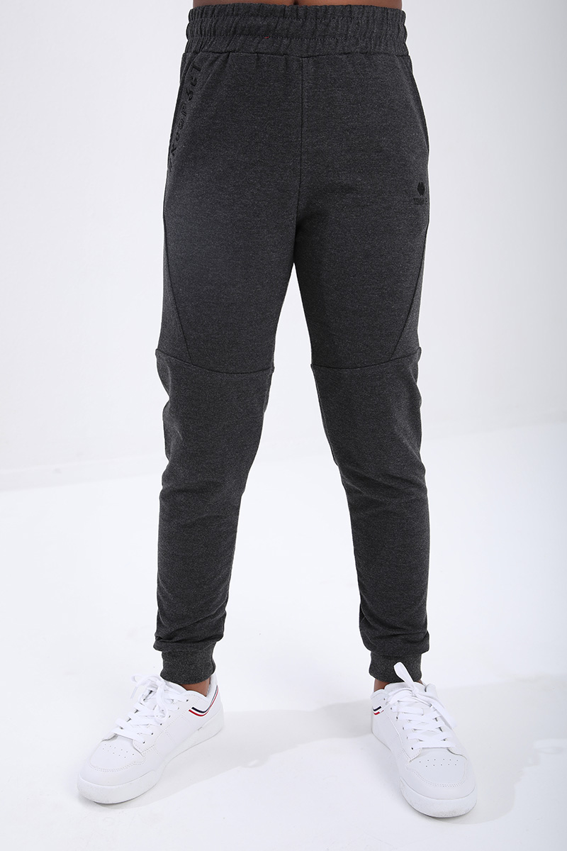 Kids Slim Fit Cuffed Jogger Anthracite-Melange Tracksuit Bottom - 10712