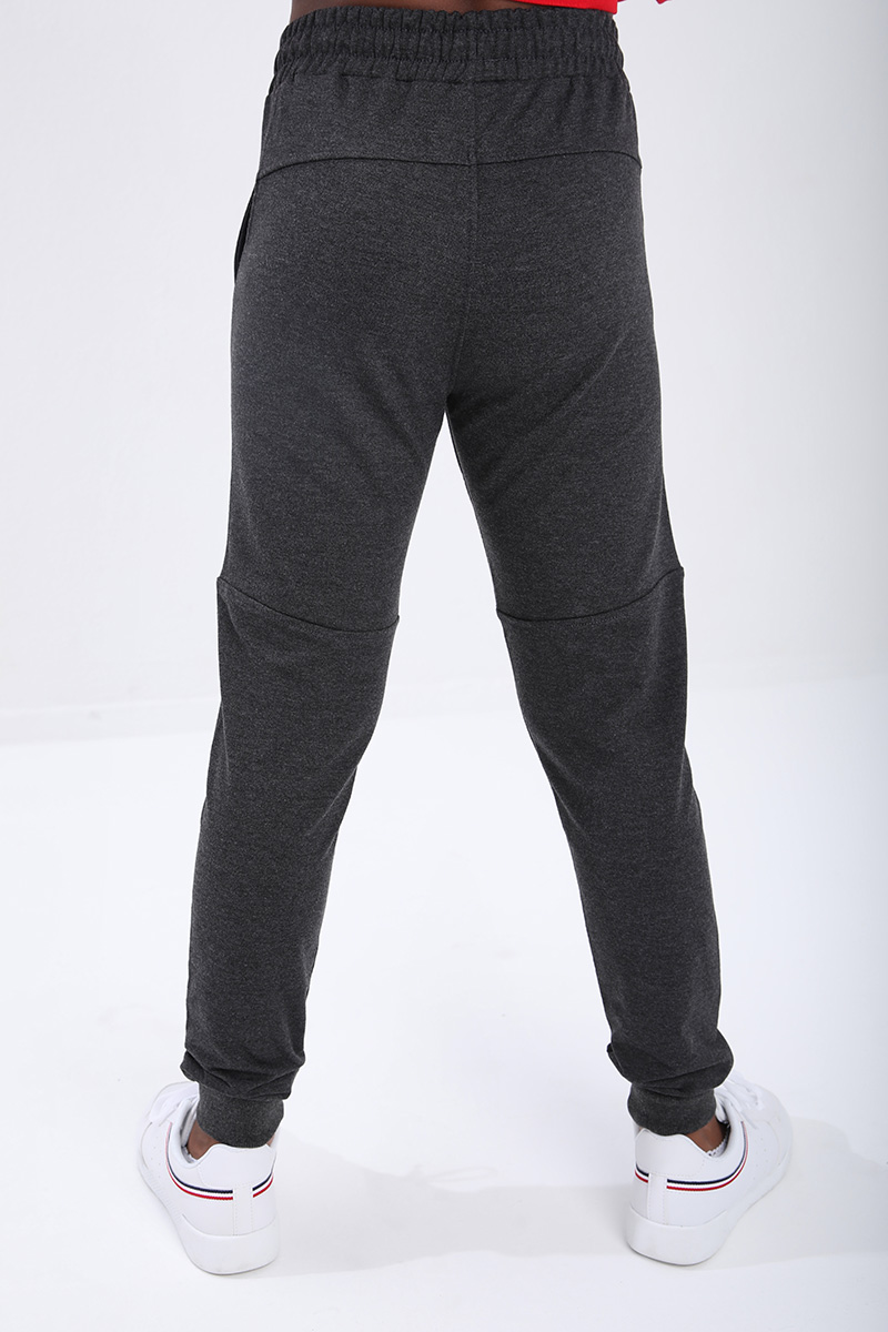 Kids Slim Fit Cuffed Jogger Anthracite-Melange Tracksuit Bottom - 10712