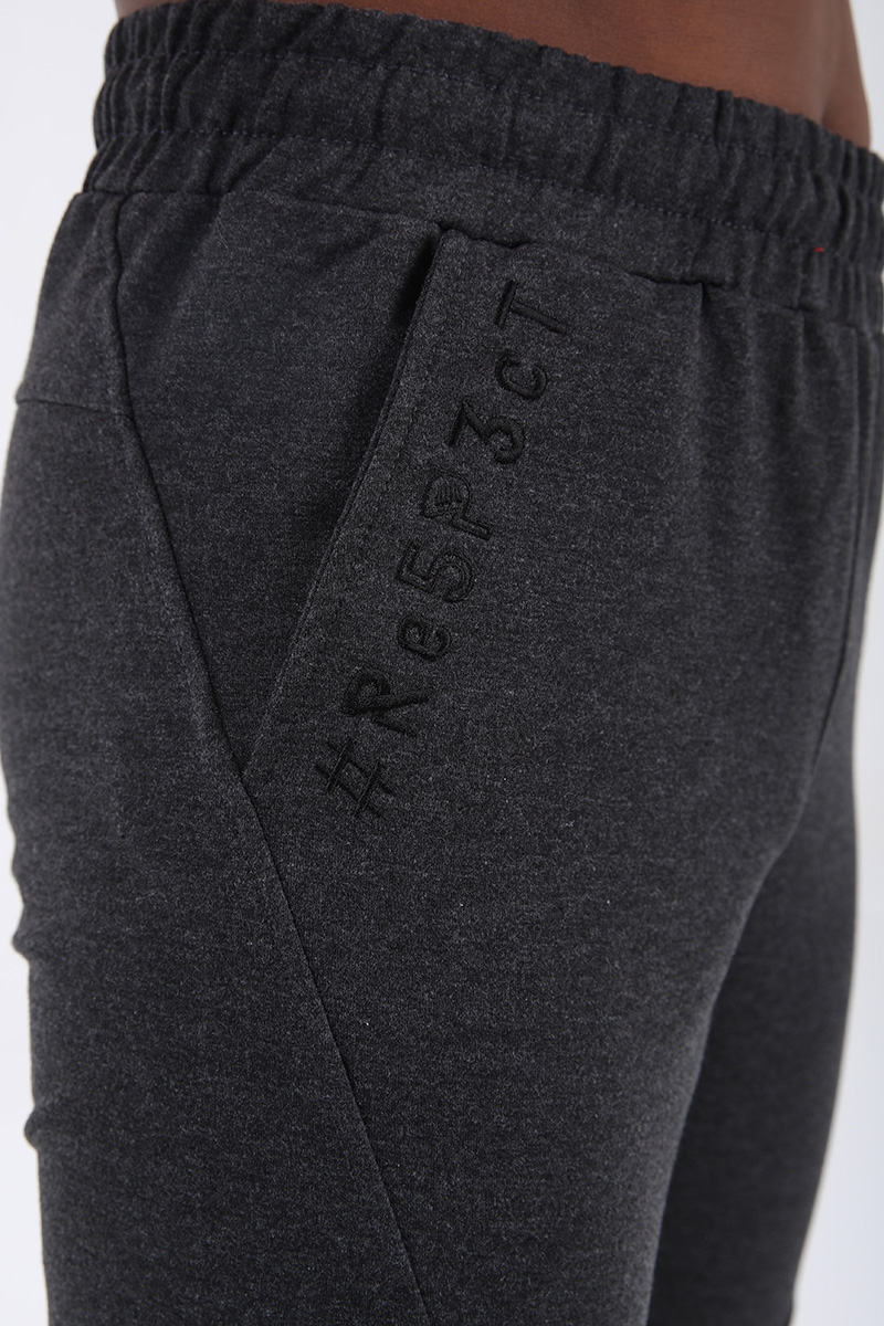 Kids Slim Fit Cuffed Jogger Anthracite-Melange Tracksuit Bottom - 10712