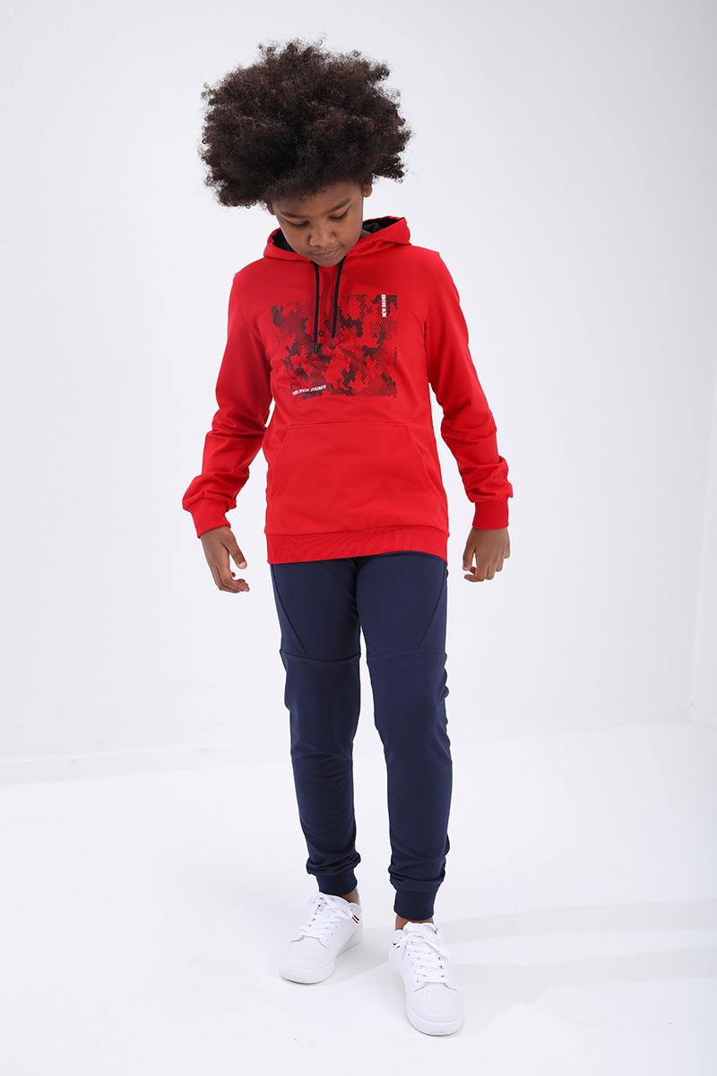 Kids Slim Fit Cuffed Jogger Indigo Tracksuit Bottom - 10712