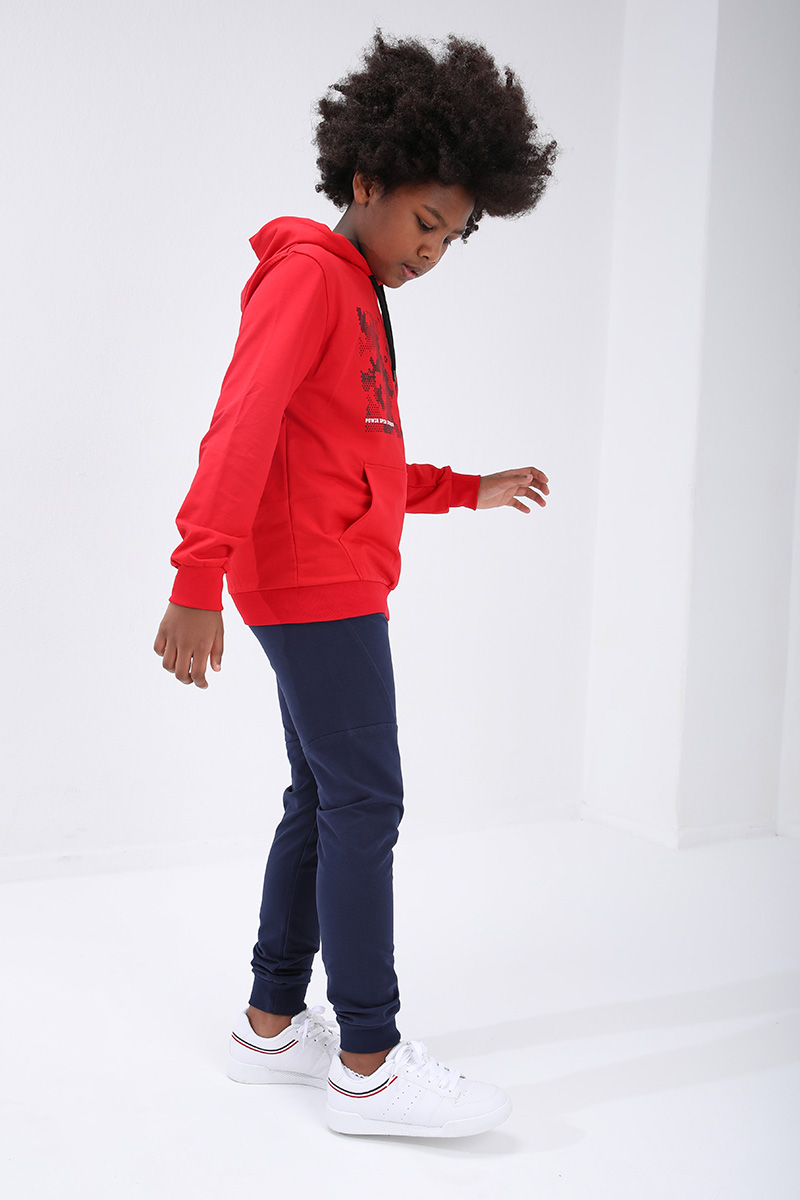 Kids Slim Fit Cuffed Jogger Indigo Tracksuit Bottom - 10712