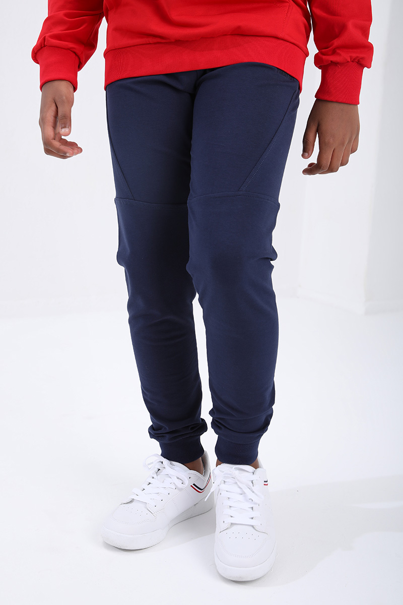 Kids Slim Fit Cuffed Jogger Indigo Tracksuit Bottom - 10712