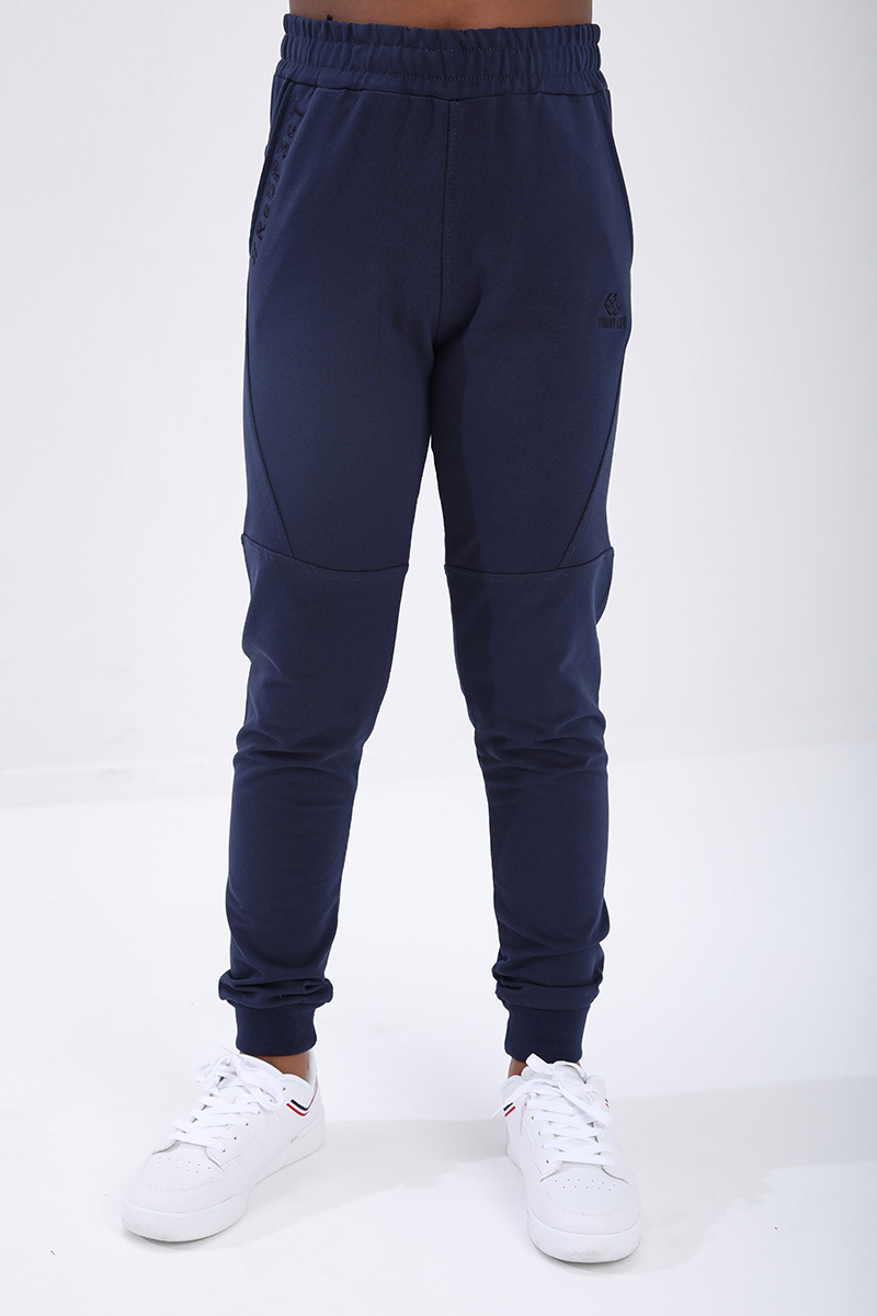 Kids Slim Fit Cuffed Jogger Indigo Tracksuit Bottom - 10712