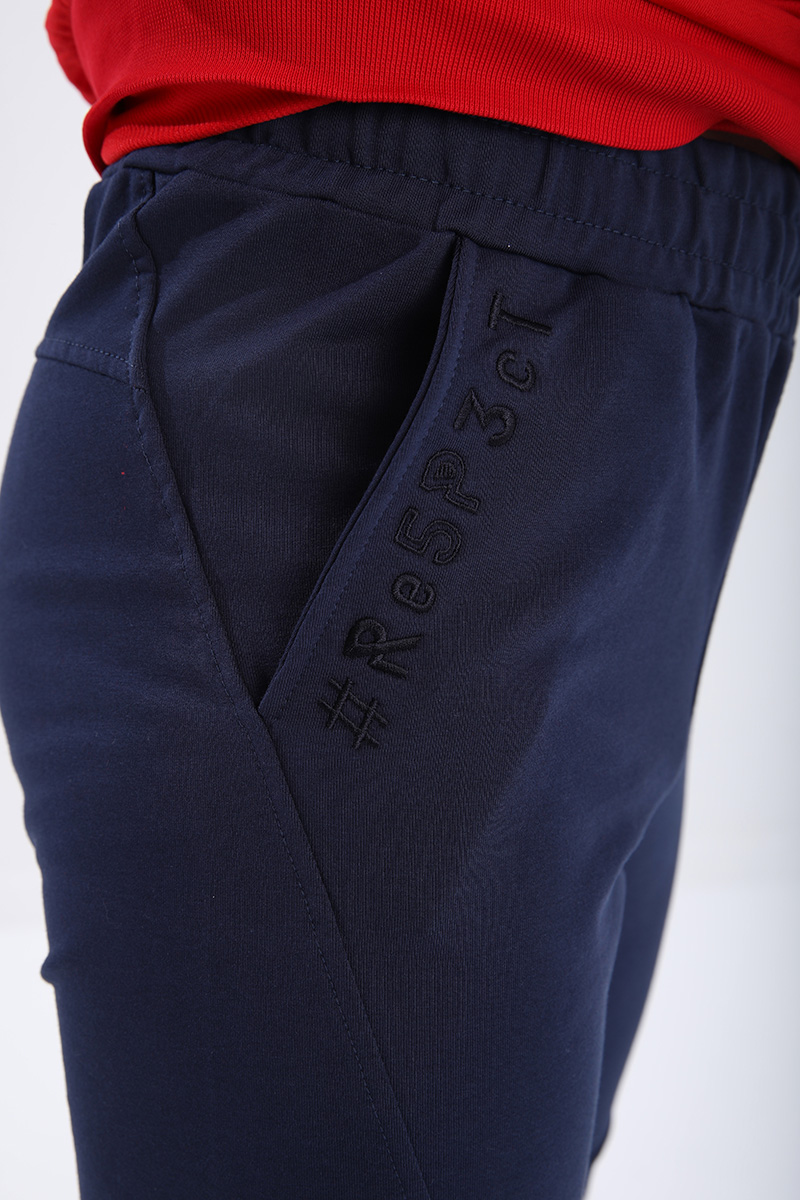 Kids Slim Fit Cuffed Jogger Indigo Tracksuit Bottom - 10712