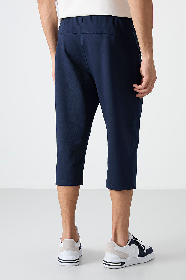 Tommy Life Pocket Detail Bermuda Indigo Men's Capri Shorts - 6