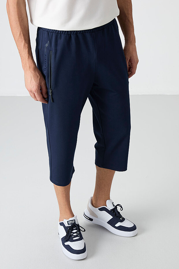 Tommy Life Pocket Detail Bermuda Indigo Men's Capri Shorts - 2