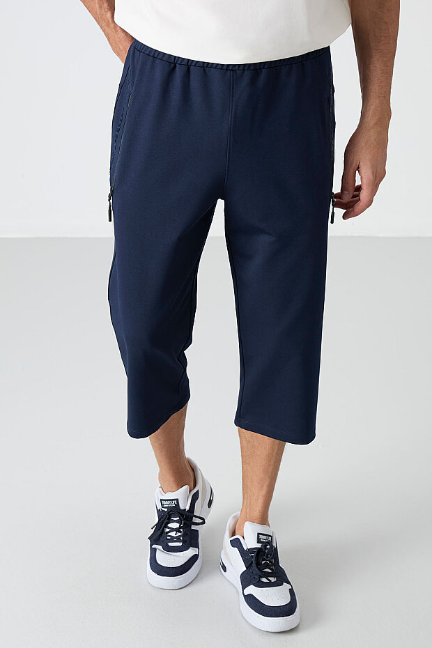 Tommy Life Pocket Detail Bermuda Indigo Men's Capri Shorts - 3