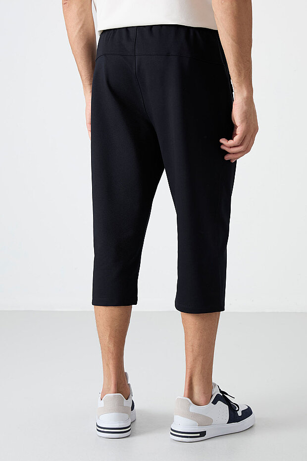 Tommy Life Pocket Detail Bermuda Navy Blue Men's Capri Shorts - 6