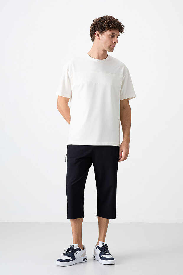 Tommy Life Pocket Detail Bermuda Navy Blue Men's Capri Shorts - 2