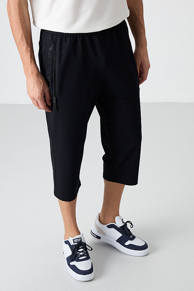 Tommy Life Pocket Detail Bermuda Navy Blue Men's Capri Shorts - 3