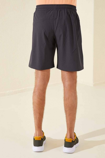 Tommy Life Zipper Pocket Anthracite Men's Shorts - Thumbnail